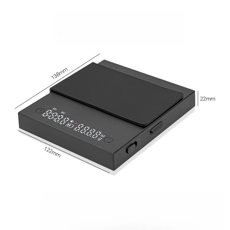 Kitchen Digital Coffee Scale 2Kg/0.1G Rechargeable Espresso Scale High Precision Cycle Electronic Scale Home Barista Accessories