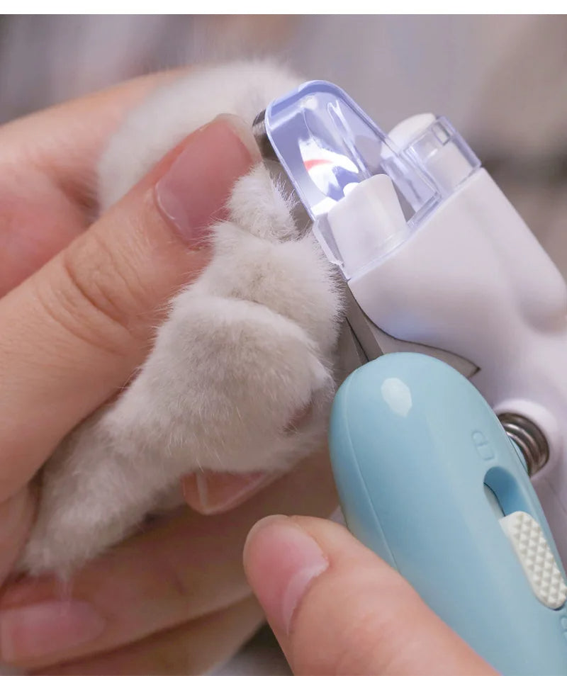 Pet nail clipper being used on a small animal's paw