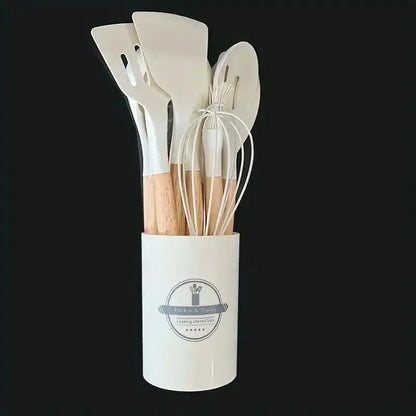 12PCS Silicone Cookware Set Kitchen Cooking Tools Baking Tools Tableware Silicone Shovel Spoon Scraper Kitchen Accessories