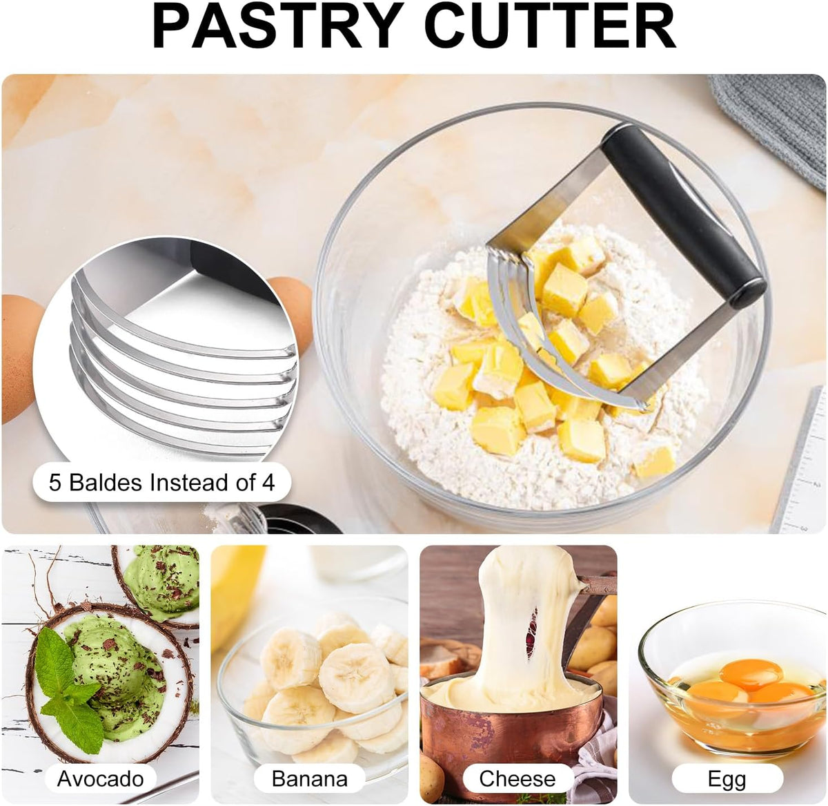 Pastry Cutter, Biscuit Cutter, Dough Scraper, Pastry Blender, Baking Mats