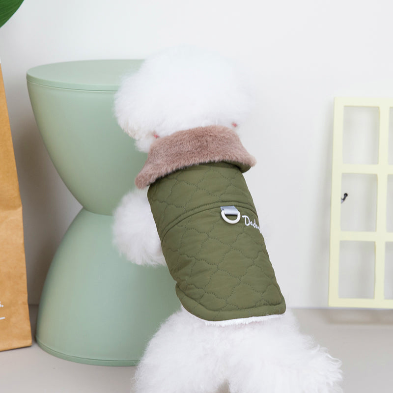 Cozy Cotton Dog Vest – Warm Autumn & Winter Coat for Small Dogs