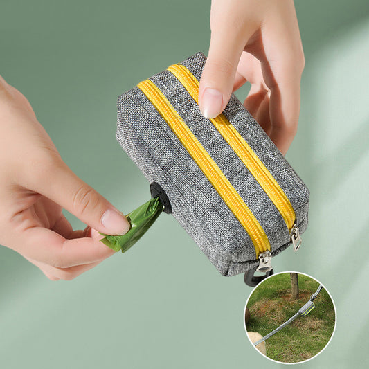 Double-Zipper Dog Walk Waste Bag Pouch