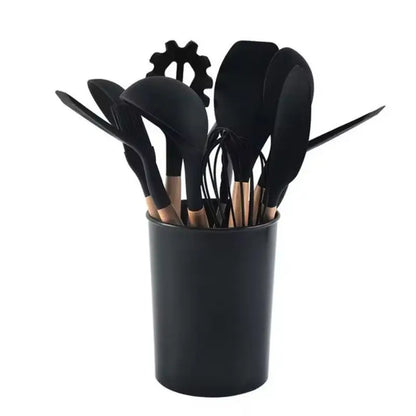 12PCS Silicone Cookware Set Kitchen Cooking Tools Baking Tools Tableware Silicone Shovel Spoon Scraper Kitchen Accessories