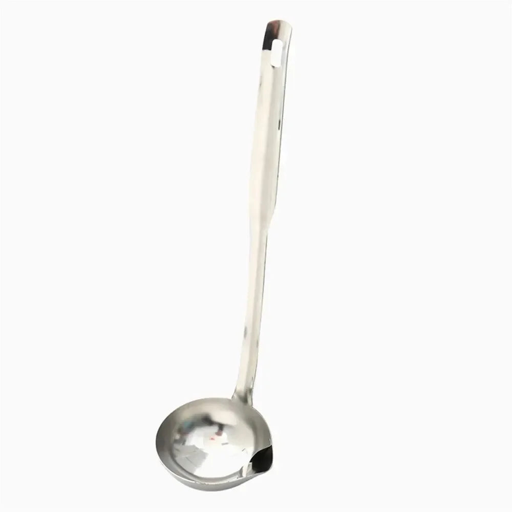 1/2Pcs Stainless Steel Soup Fat Oil Separator Ladles Skimmer Spoon Soup Colander for Kitchen with Heat Insulation Anti-Scalding