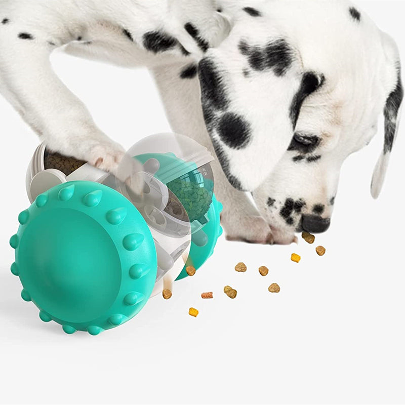 Interactive balance tumbler feeder toy for small cats and dogs — lifestyle shot