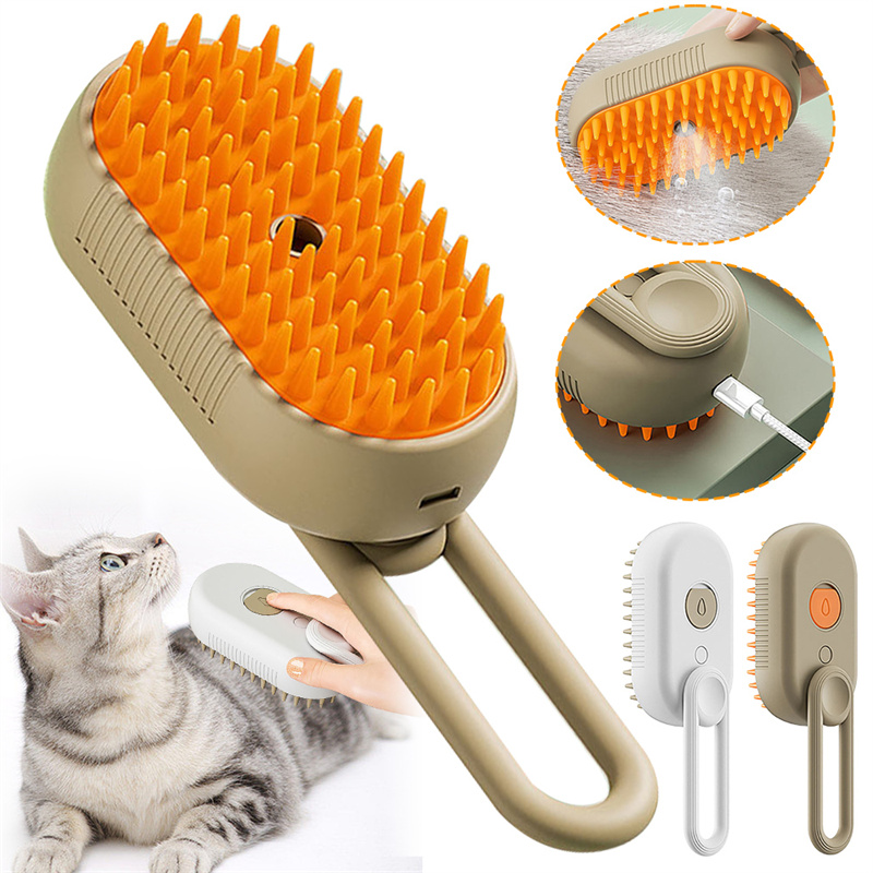 USB Rechargeable Pet Grooming Brush with Mist