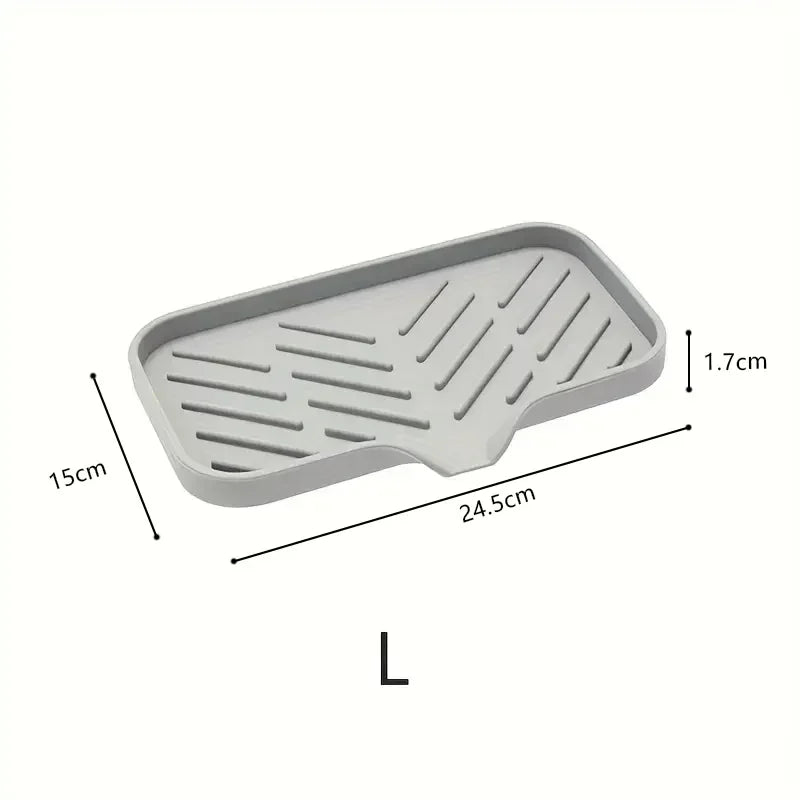 Silicone Faucet Mat Kitchen Sink Tray Soap Dispenser Sponge Drain Pad Sink Spadrying Mat Countertop Storage Tray Soaptray