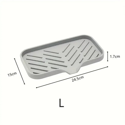 Silicone Faucet Mat Kitchen Sink Tray Soap Dispenser Sponge Drain Pad Sink Spadrying Mat Countertop Storage Tray Soaptray