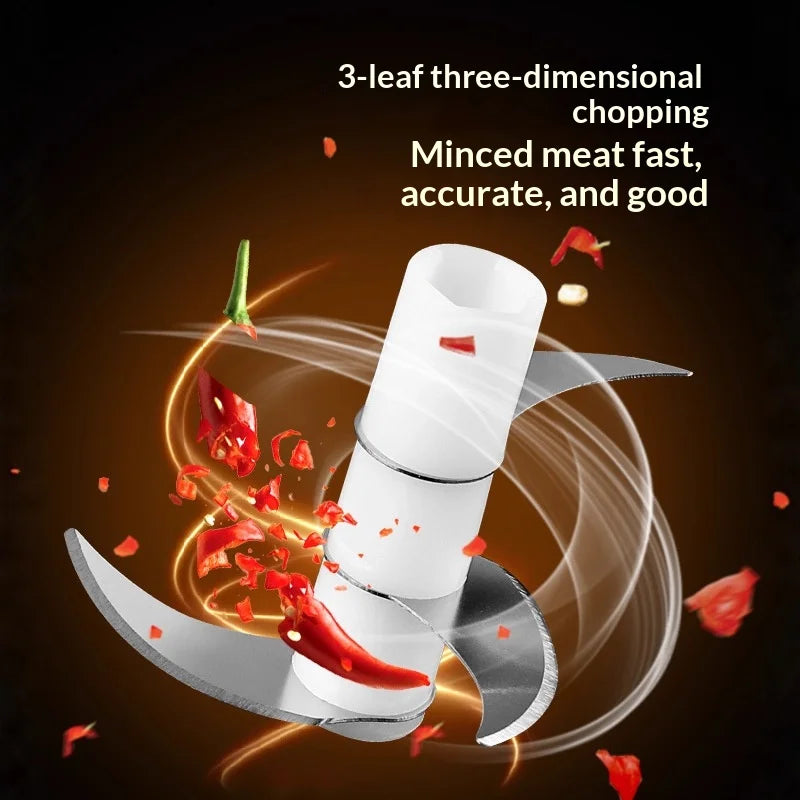 Electric Mini Kitchen Garlic Paste Mixer Baby Food Meat Grinder Home Multi-Functional Garlic Crusher