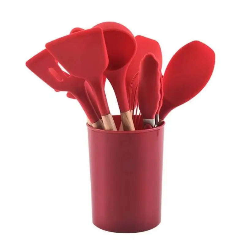 12PCS Silicone Cookware Set Kitchen Cooking Tools Baking Tools Tableware Silicone Shovel Spoon Scraper Kitchen Accessories