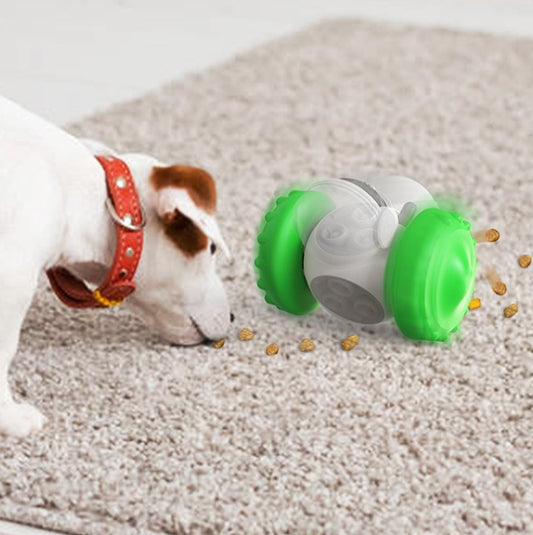  Interactive slow feeder toy for pets showing treat dispensing hole