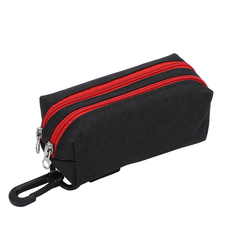 Double-Zipper Dog Walk Waste Bag Pouch