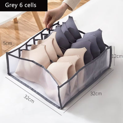 6/7/11 Foldable Underwear Underwear Socks Organizer with Dividers Clothes Storage Box Breathable Mesh Bag for Wardrobe