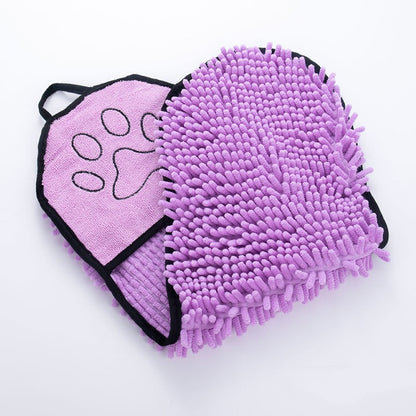 Absorbent Chenille Pet Towel for Cats & Dogs