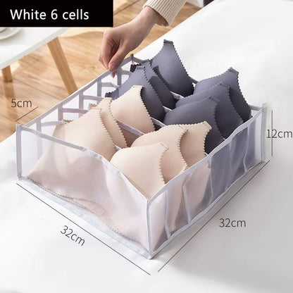 6/7/11 Foldable Underwear Underwear Socks Organizer with Dividers Clothes Storage Box Breathable Mesh Bag for Wardrobe
