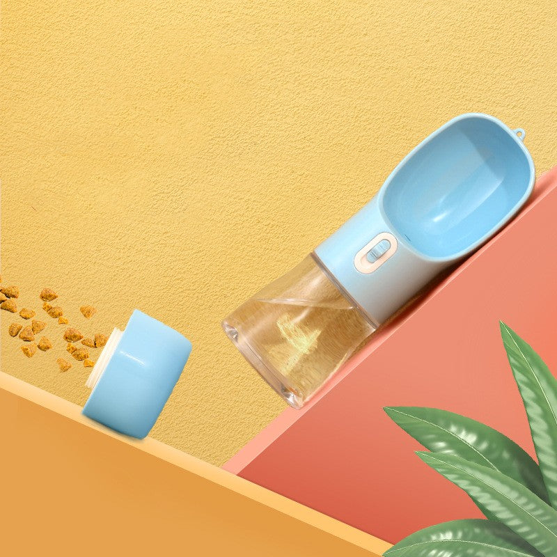 Pet travel water bottle and feeder combo — leak-proof design