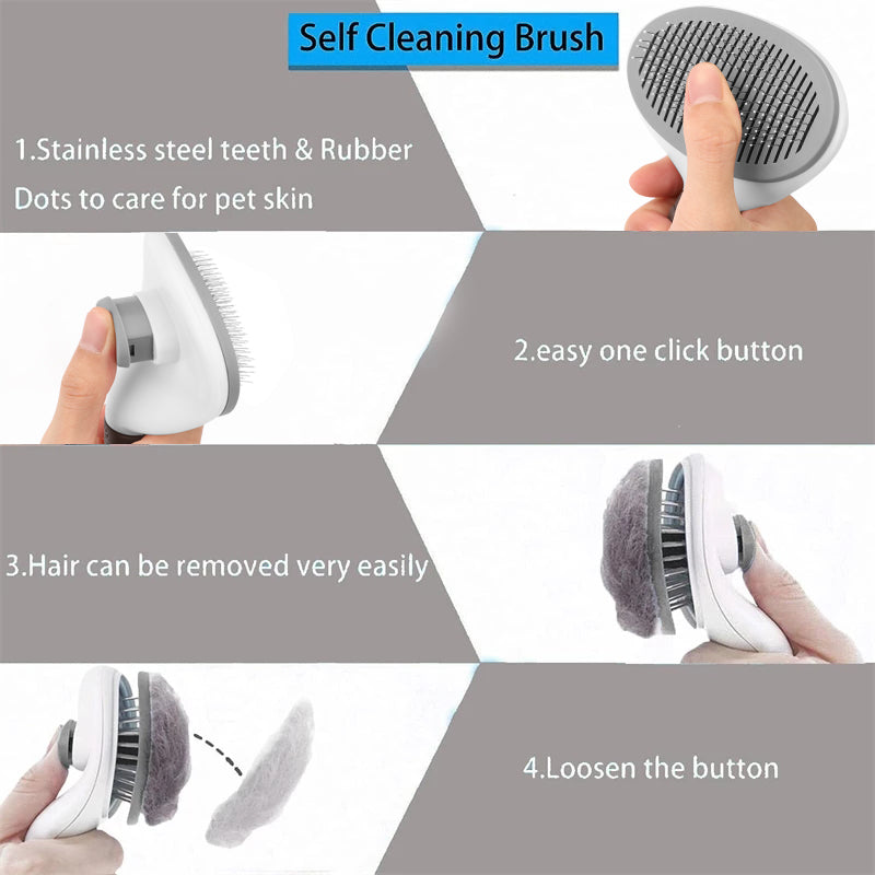 Cat & Dog Grooming Brush for Long-Haired Pets
