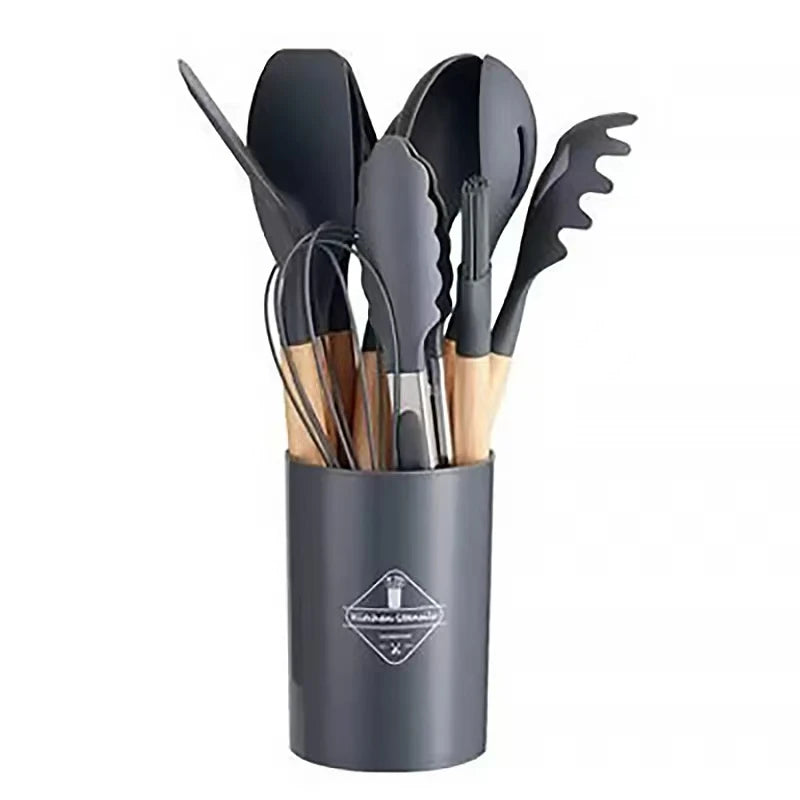 12PCS Silicone Cookware Set Kitchen Cooking Tools Baking Tools Tableware Silicone Shovel Spoon Scraper Kitchen Accessories