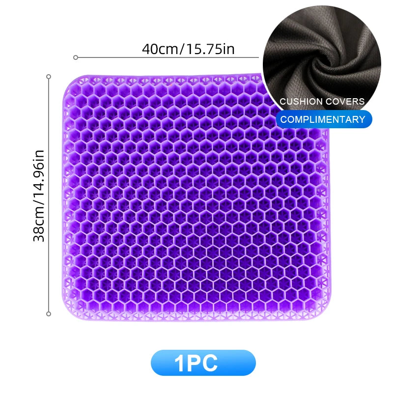 Gel Seat Cushion Summer Breathable Honeycomb Design for Pressure Relief Back Tailbone Pain - Home Office Wheelchair Chair Cars