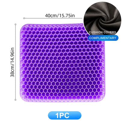 Gel Seat Cushion Summer Breathable Honeycomb Design for Pressure Relief Back Tailbone Pain - Home Office Wheelchair Chair Cars