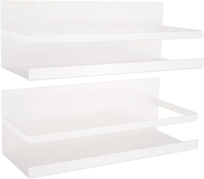 2 Pack Magnetic Spice Rack for Refrigerator,Heave Duty Magnetic Shelf for Kitchen,Magnet Book Shelf for Whiteboard,Space Container,Drill Free (Black)