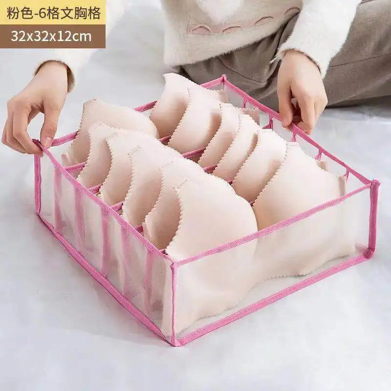 6/7/11 Foldable Underwear Underwear Socks Organizer with Dividers Clothes Storage Box Breathable Mesh Bag for Wardrobe