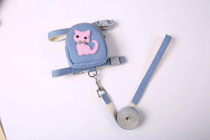 Dog & Cat Chest Harness with 120cm Leash & Snack Pack