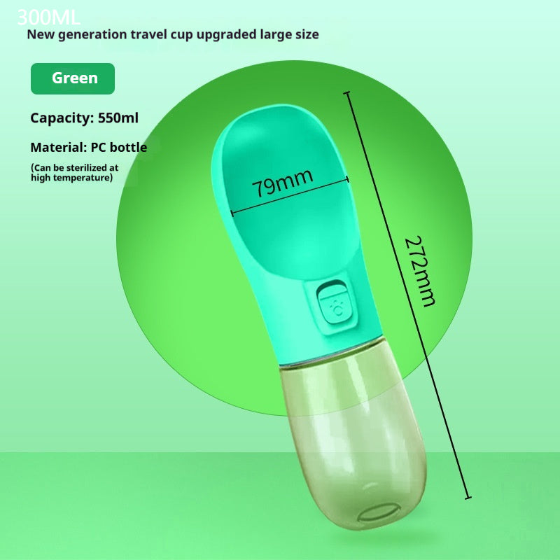 Pet travel bottle capacity measurement markings close-up