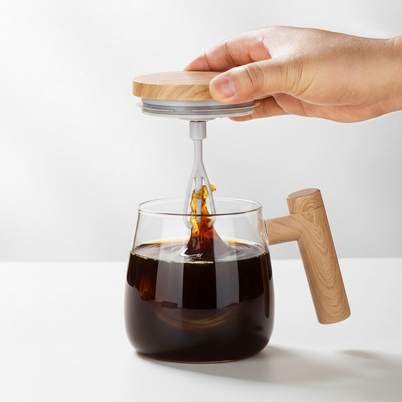 Self-Stirring Coffee Mug with One-Touch Auto Mixing