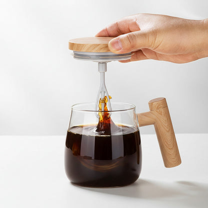 Self-Stirring Coffee Mug with One-Touch Auto Mixing