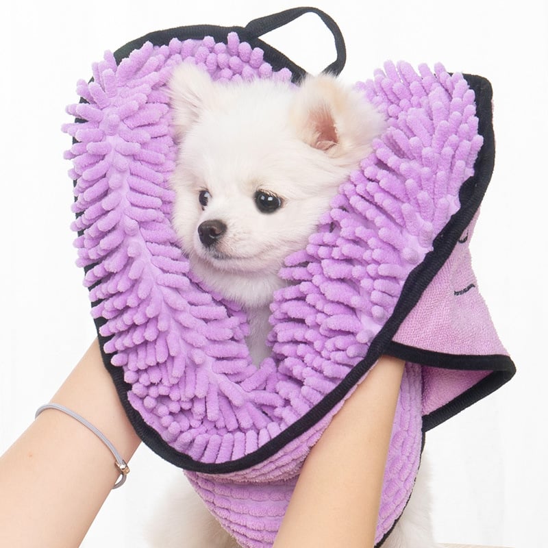 Absorbent Chenille Pet Towel for Cats & Dogs