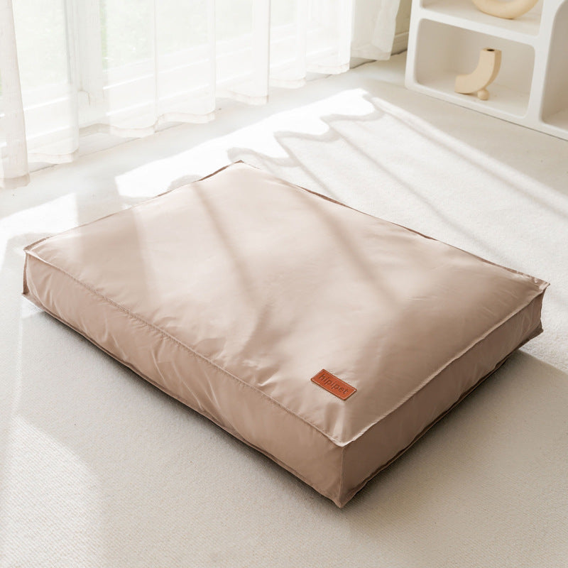 Waterproof memory foam dog bed showing removable washable cover detail