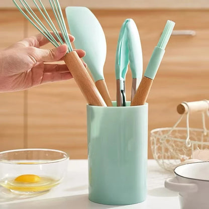 12PCS Silicone Cookware Set Kitchen Cooking Tools Baking Tools Tableware Silicone Shovel Spoon Scraper Kitchen Accessories