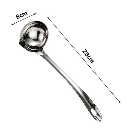1/2Pcs Stainless Steel Soup Fat Oil Separator Ladles Skimmer Spoon Soup Colander for Kitchen with Heat Insulation Anti-Scalding