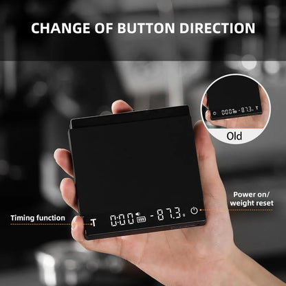 Kitchen Digital Coffee Scale 2Kg/0.1G Rechargeable Espresso Scale High Precision Cycle Electronic Scale Home Barista Accessories