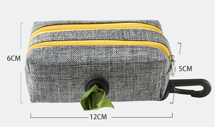 Double-Zipper Dog Walk Waste Bag Pouch