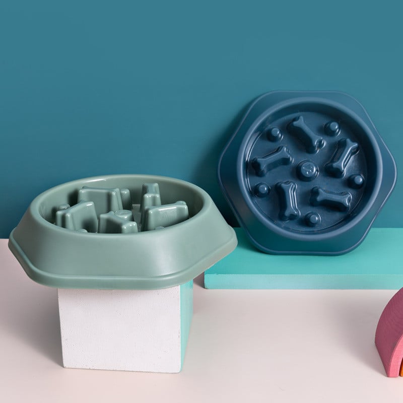 Home Style Bone Slow Feed Dog Bowl – Anti-Choke Feeding Bowl for Dogs