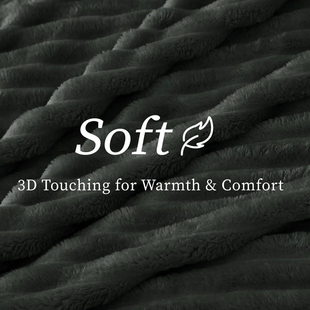 Fleece Throw Blanket for Couch Soft Warm Fluffy Charcoal Grey Blanket Decorative and Giftable Striped Blankets for Women Men
