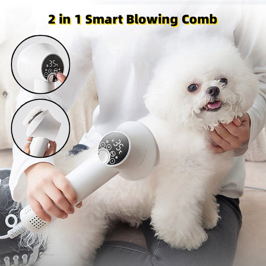 2-in-1 Silent Pet Hair Dryer & Grooming Comb