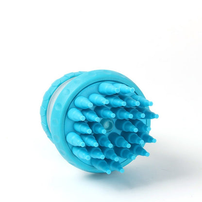 Dog Bath Brush with Massage Comb – Silicone Grooming Tool & Foot Scrubber