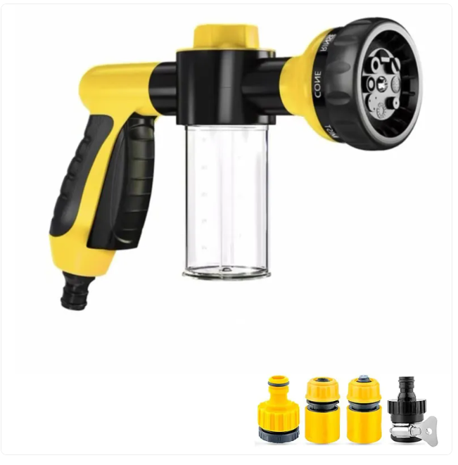 Outdoor Dog Wash Sprayer Kit – 8-Mode Hose Attachment with Soap Dispenser