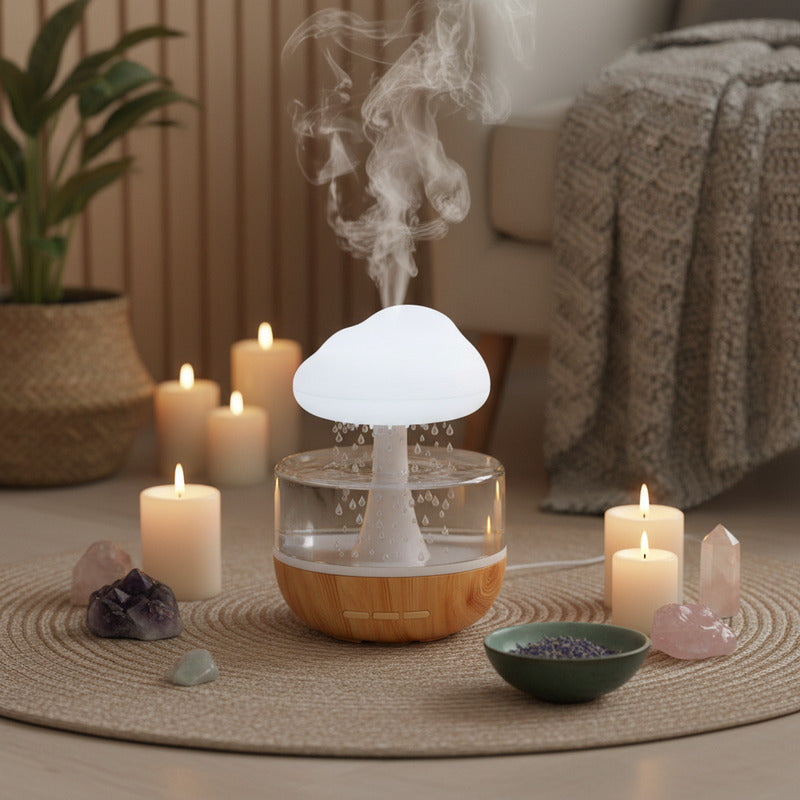 Raining Cloud Humidifier with 7-Color Night Light & Aromatherapy Diffuser