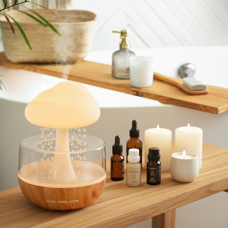Raining Cloud Humidifier with 7-Color Night Light & Aromatherapy Diffuser
