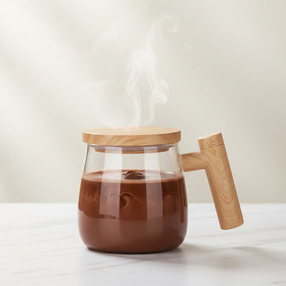 Self-Stirring Coffee Mug with One-Touch Auto Mixing